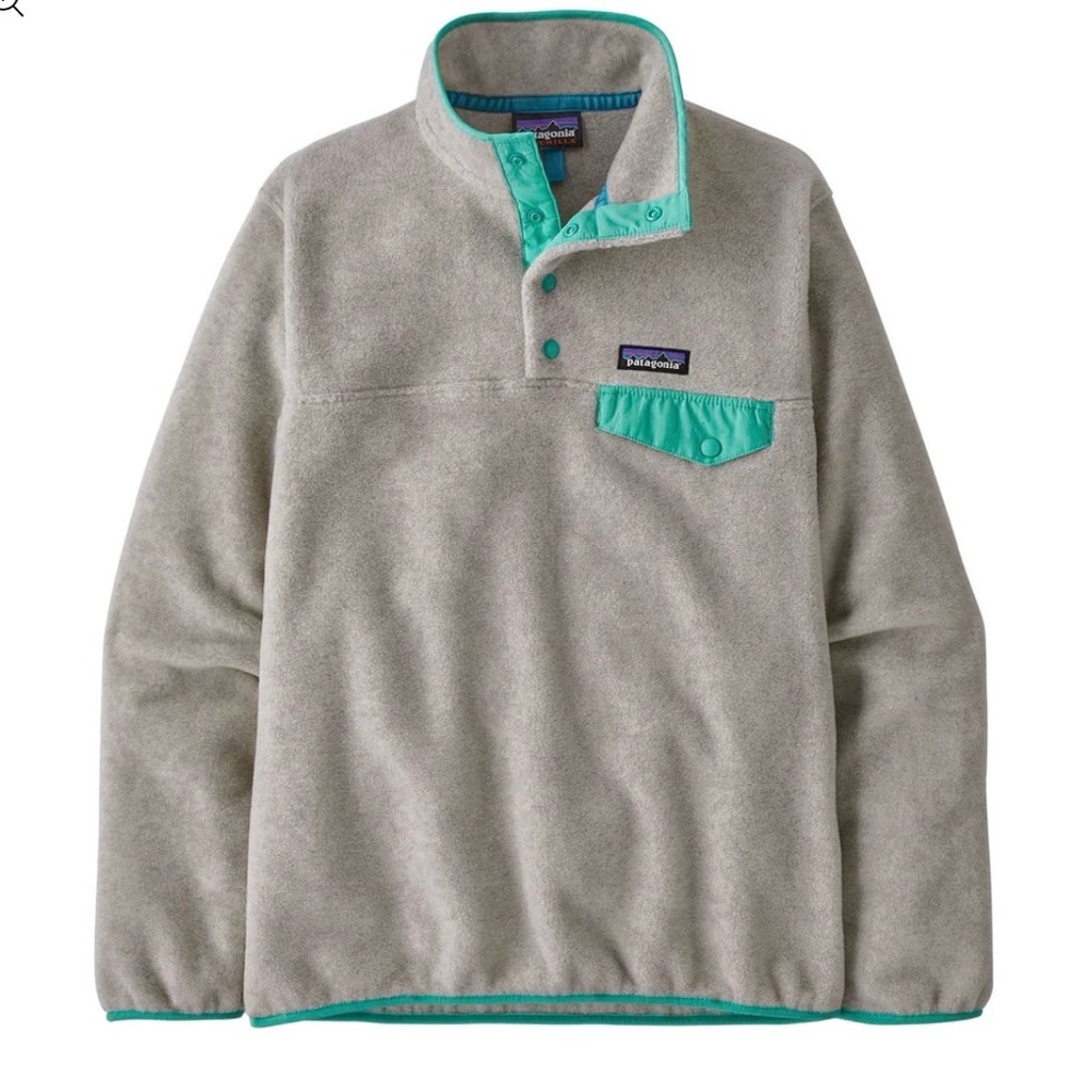Patagonia Women's Small Gray Lightweight Synchilla Snap T-Fleece Pullover Jacket